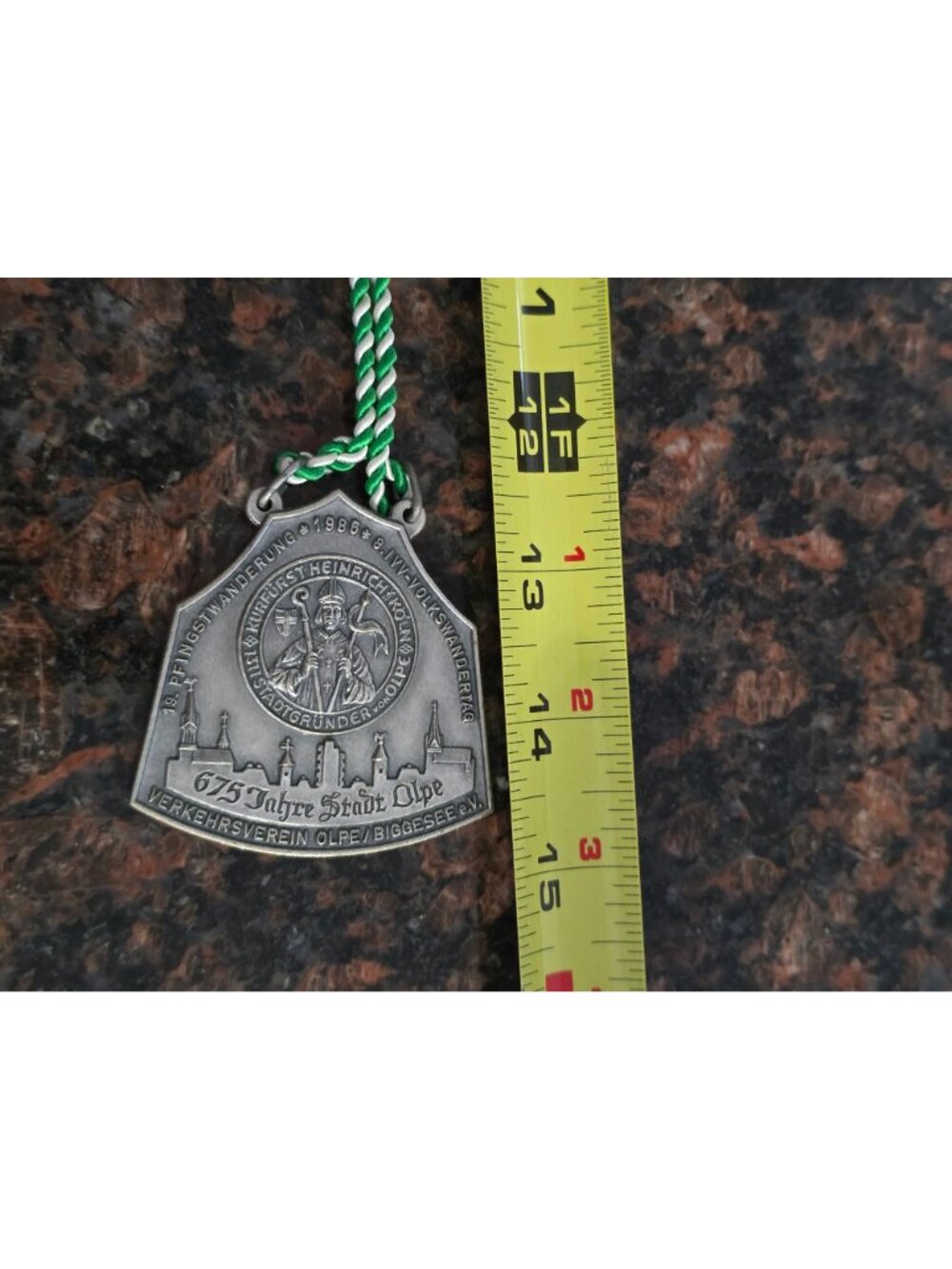 Vintage Medal 1986 Medal 675 Jahre Stadt Olpe IVV Volkswandertag Anniversary - Picture 7 of 7